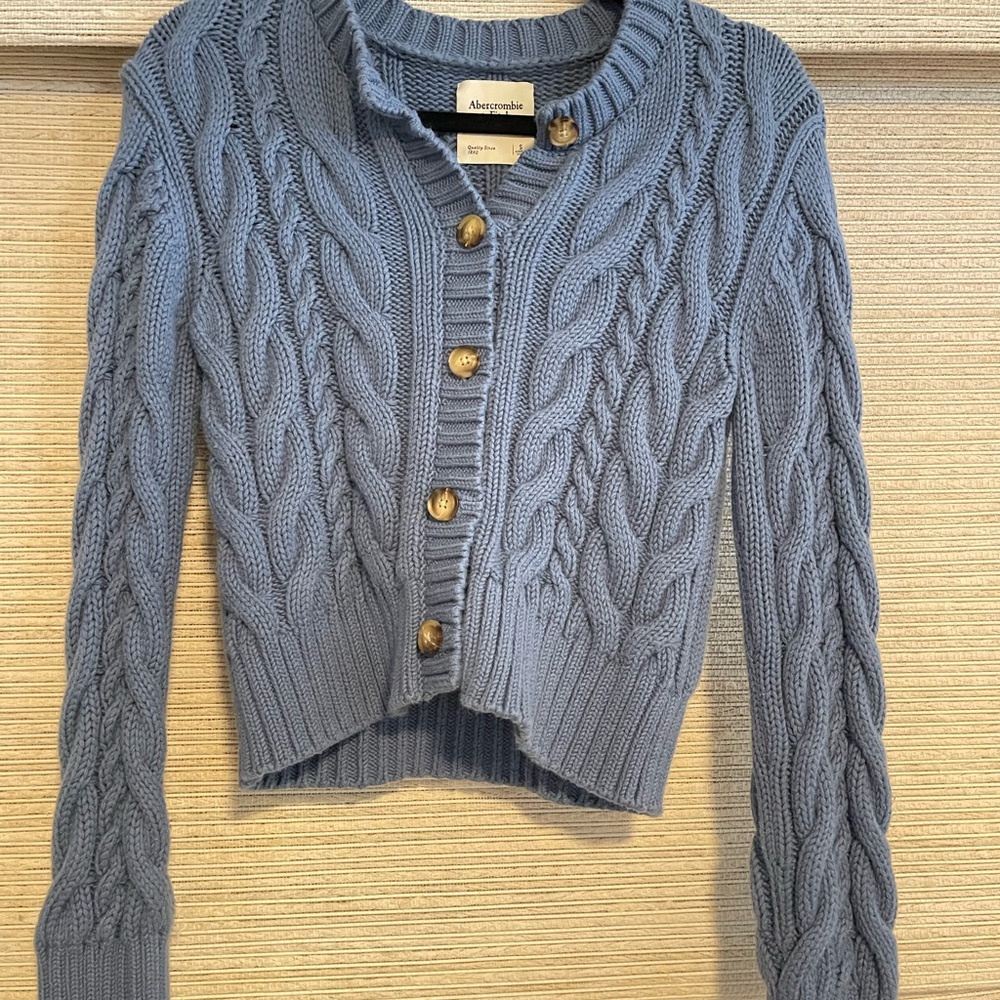 Abercrombie & Fitch Blue Cable Knit Sweater